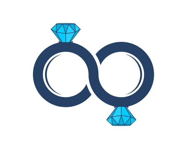 无限大的钻石戒指 — 图库矢量图片