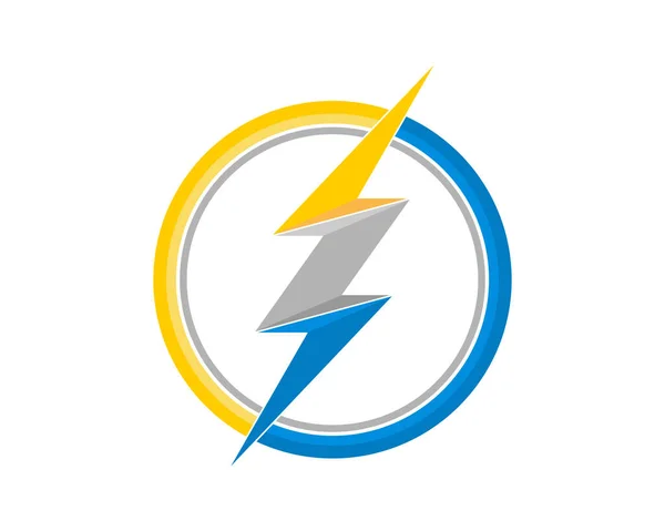 Simbolo Elettrico Nel Logo Del Cerchio — Vettoriale Stock