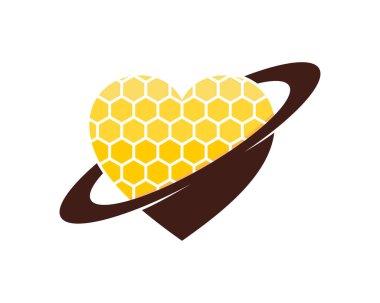 Aşk şekli logolu arı kovanı gezegeni