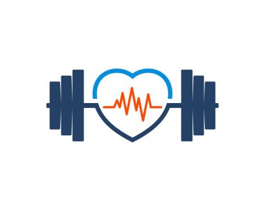 İçinde halter ve nabız olan aşk şekli.