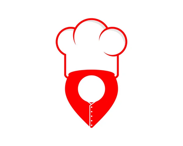 Terno Chef Com Logotipo Forma Localização Pino —  Vetores de Stock