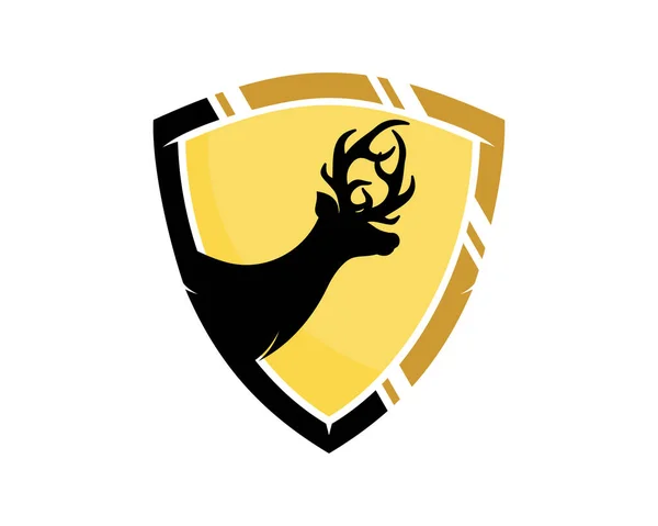 Ciervo Dentro Protección Del Escudo — Vector de stock