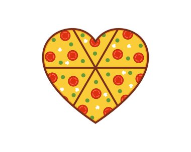 Aşk şekli logolu pizza.