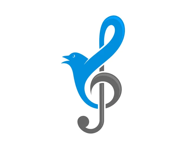 Oiseau Volant Forme Note Musique Clef — Image vectorielle