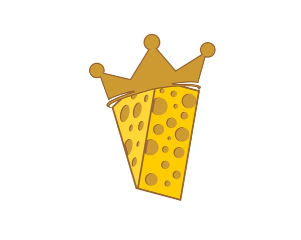 Cheese King Crown Logo — Stock Vector