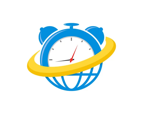 Kombinierte Uhrzeit Mit Globus — Stockvektor