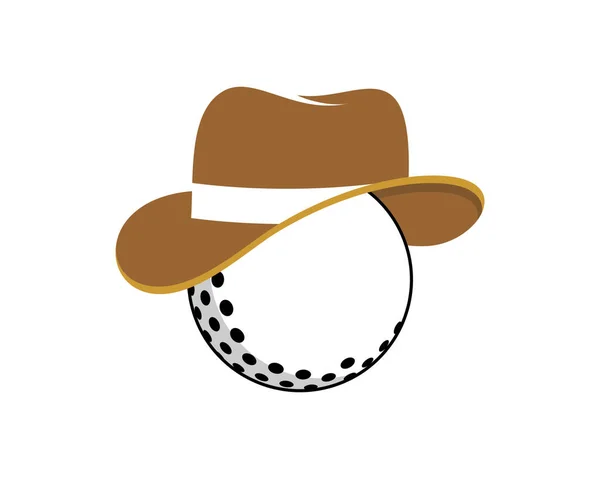 Golfbal Met Cowboyhoed — Stockvector