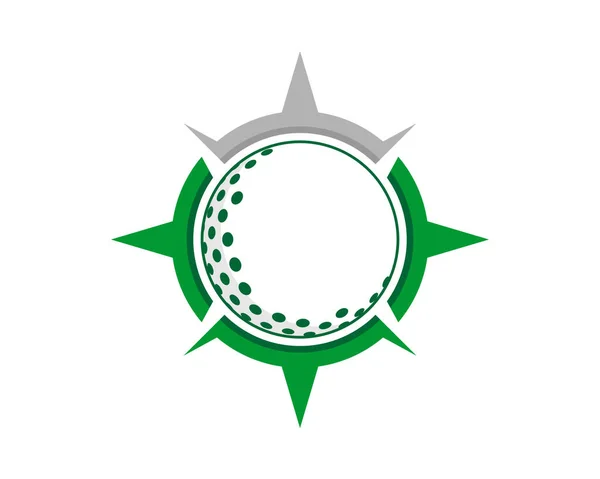 Bola Golfe Dentro Logotipo Bússola —  Vetores de Stock