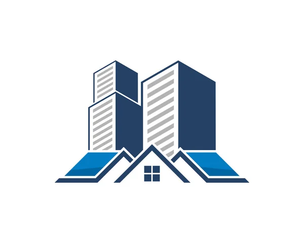 Casa Inmobiliaria Edificio Logo — Vector de stock