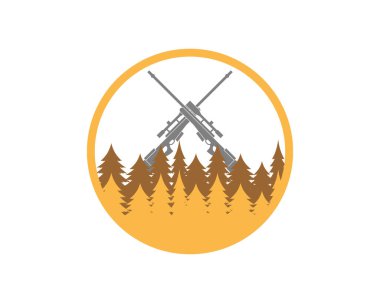 Keskin nişancı orman ağacı logosunda karşıdan karşıya geçti.