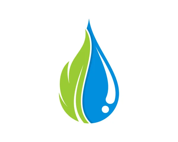 Kombination Grönt Blad Med Vattendroppe — Stock vektor