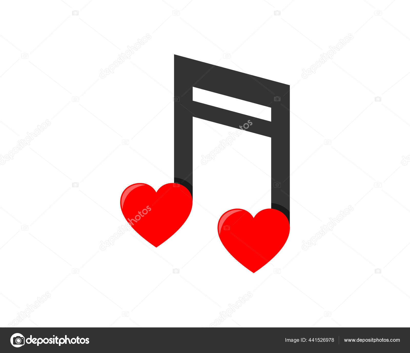 Combination Music Note Love Logo Stock Vector by ©skyace 441526978