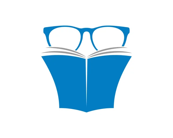 Apri Pagina Del Libro Con Logo Degli Occhiali — Vettoriale Stock