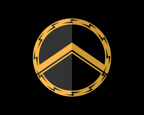 Spartaanse Schild Met Circulair Energiesymbool — Stockvector