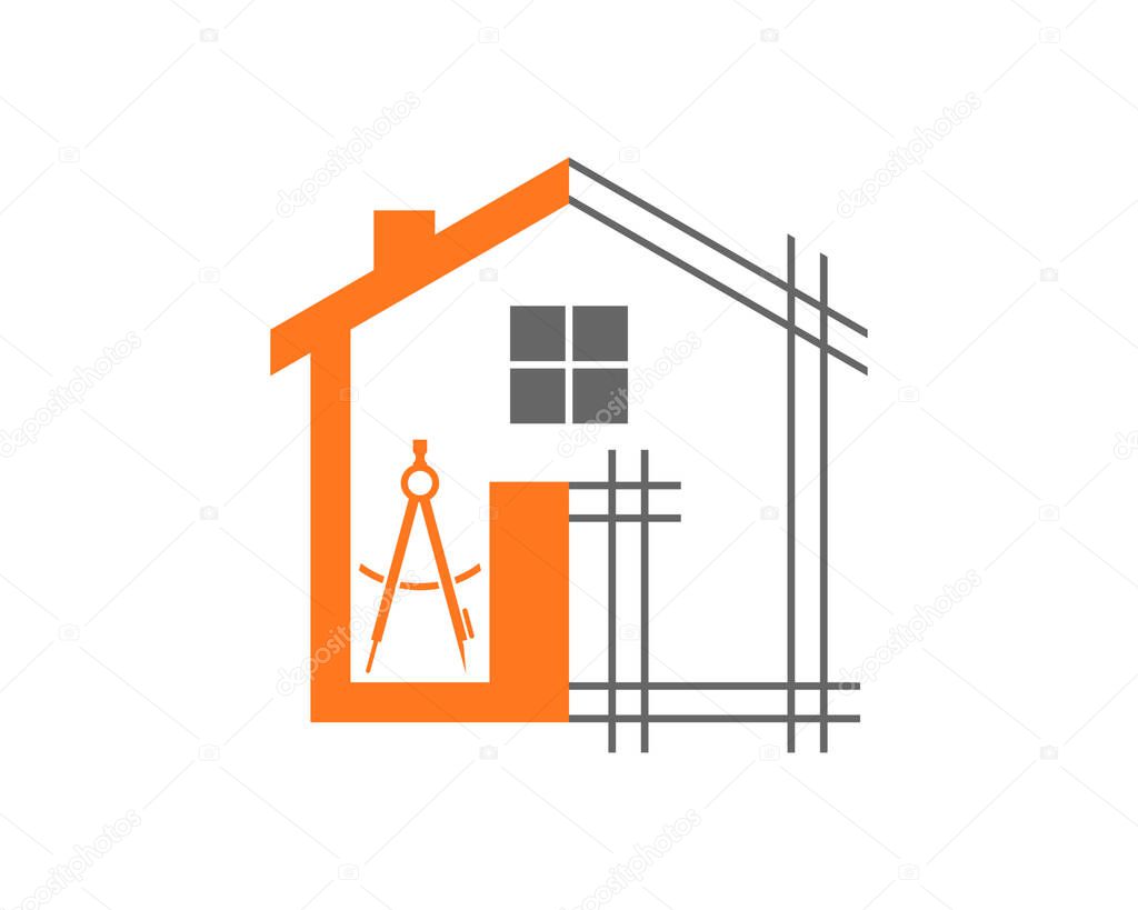 Home line with architect tool logo
