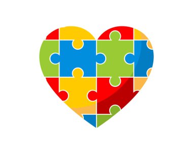 Aşk şekli logolu bulmaca düzeneği