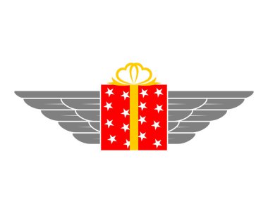 Kanat logosuna sahip hediye kutusu