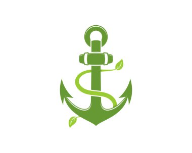 Etrafı yeşil dallarla çevrili çapa