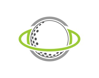 Gezegen şeklindeki logoda golf topu