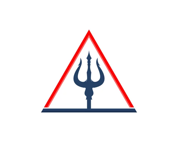 Trident Dans Ligne Triangle — Image vectorielle