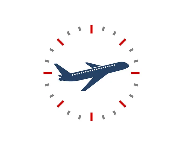 Avion Vol Dans Heure Horloge — Image vectorielle