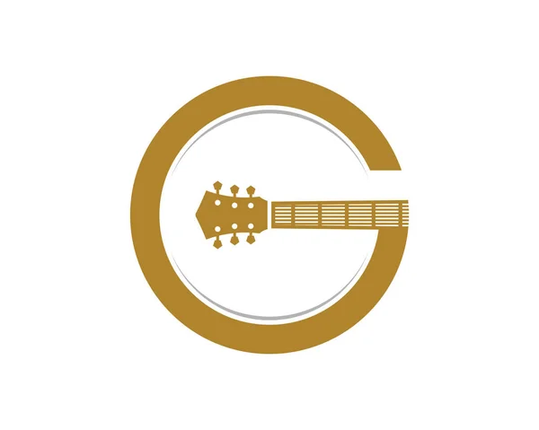 Lettre Avec Logo Guitare — Image vectorielle