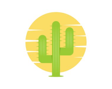 Logonun arkasında gün doğumu olan kaktüs.
