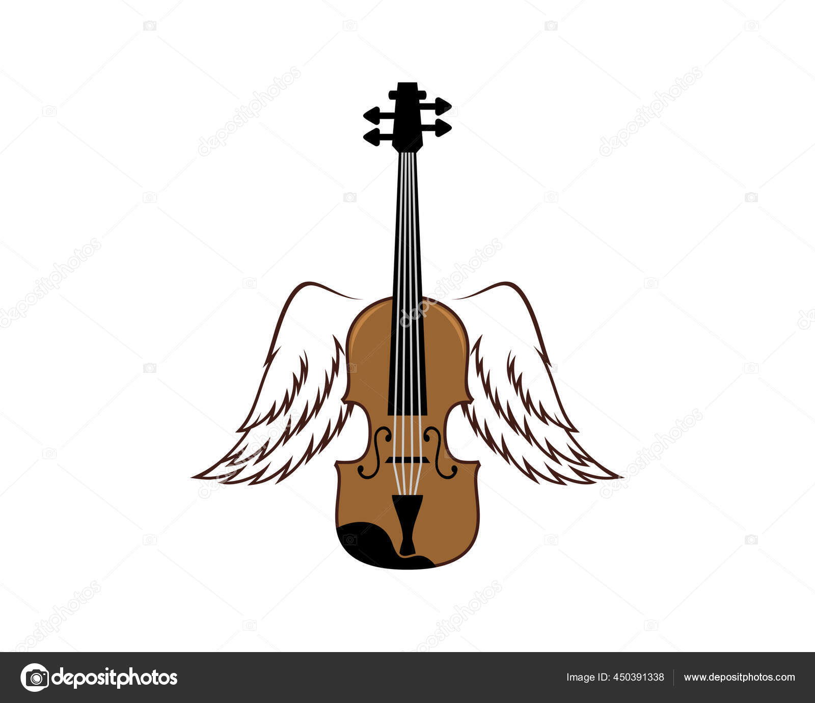 Flying Violin Spread Wings Stock Vector by ©skyace 450391338