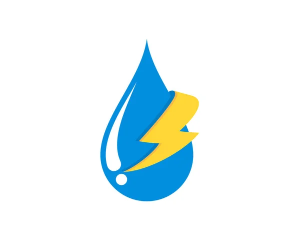 Vattendroppe Med Elektrisk Symbol Inuti — Stock vektor