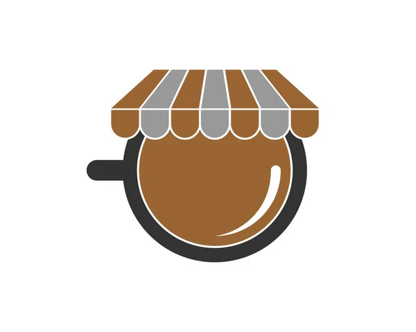 Copo Café Com Logotipo Forma Mercado — Vetor de Stock