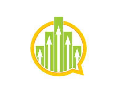 Kabarcık sohbet logosu içinde grafik büyümesi