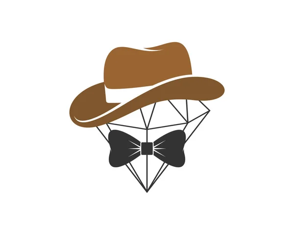 Diamond Gems Butterfly Tie Hat — Vettoriale Stock