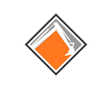 Kare şeklindeki logoda kazıcı