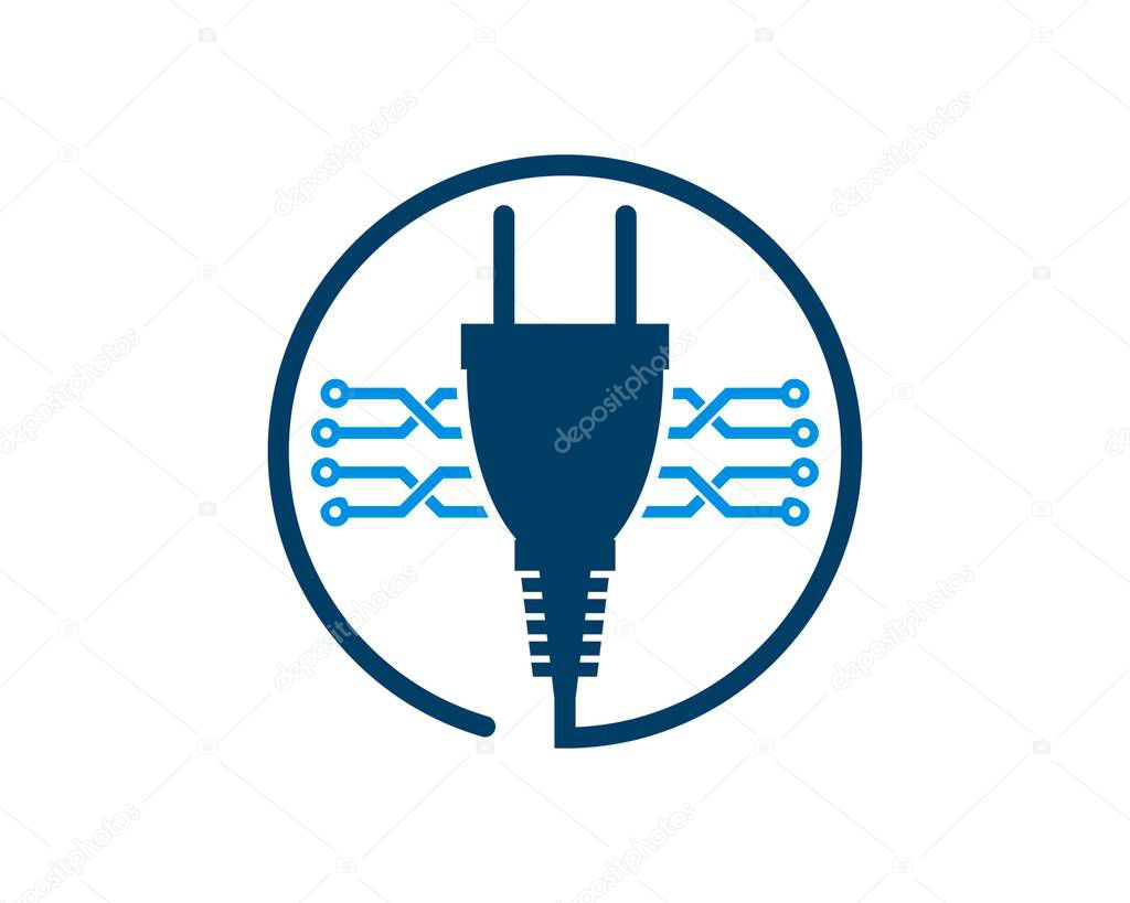 Circular cable with electrical plug and circuit technology