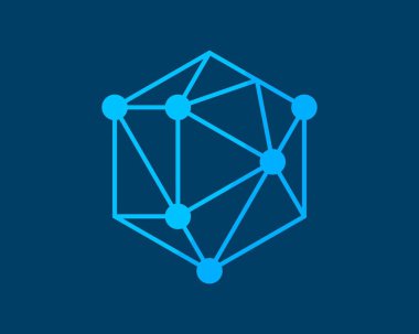 İçinde devre teknolojisi olan soyut altıgen şekil