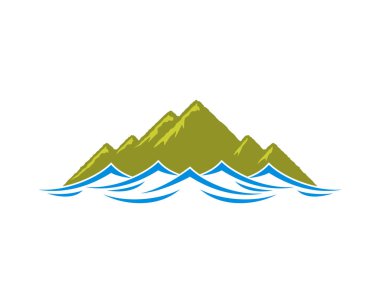 Nehir suyu logolu yeşil dağ