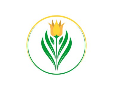 Daire logosu içinde lale çiçeği