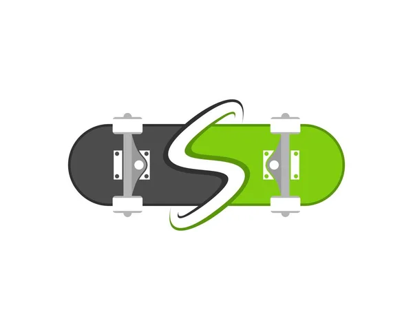 Eenvoudig Skateboard Met Letter Initiaal Binnenin — Stockvector