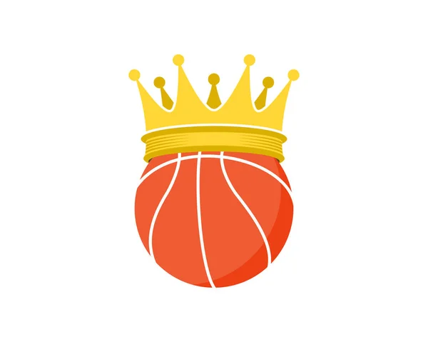 Baloncesto Con Ilustración Vectorial Corona — Vector de stock