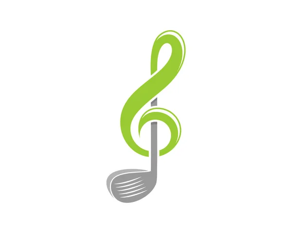 Kombinationsmusik Mit Golfschläger Logo — Stockvektor