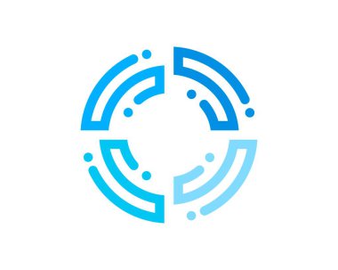 Devre teknolojisiyle soyut çember şekli