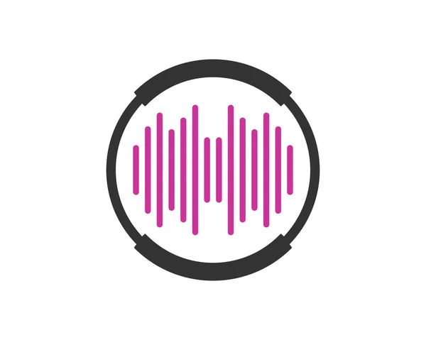 Fala Dźwiękowa Muzyki Wewnątrz Logo Koła — Wektor stockowy