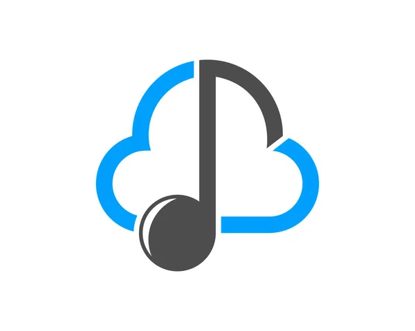 Combinaison Note Musique Avec Logo Forme Nuage — Image vectorielle