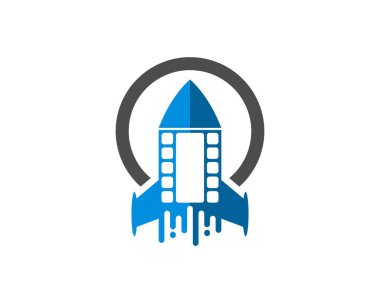 İçinde uçan roket filmi olan daire şeklinde.