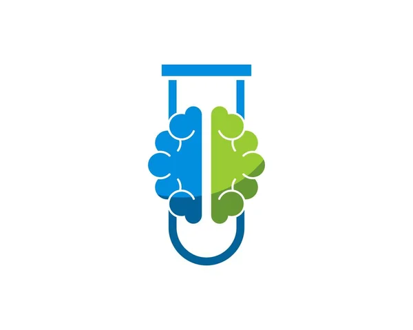 Simple Bottle Laboratory Brain — Stock Vector