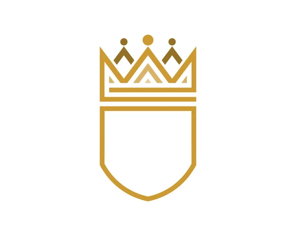 Abstrakt Sköld Använda Krona Med Linje Konst Logotyp — Stock vektor