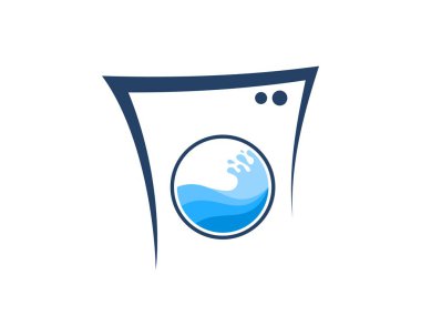 İçinde çamaşır suyu olan soyut çamaşır makinesi.