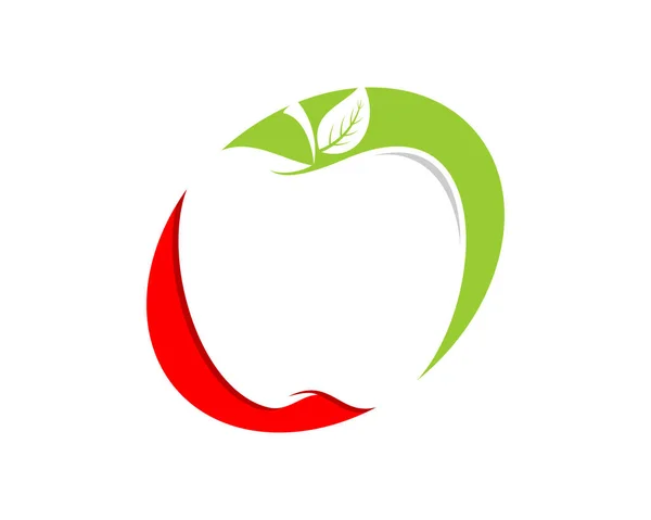 円のロゴ内のアップル — ストックベクタ