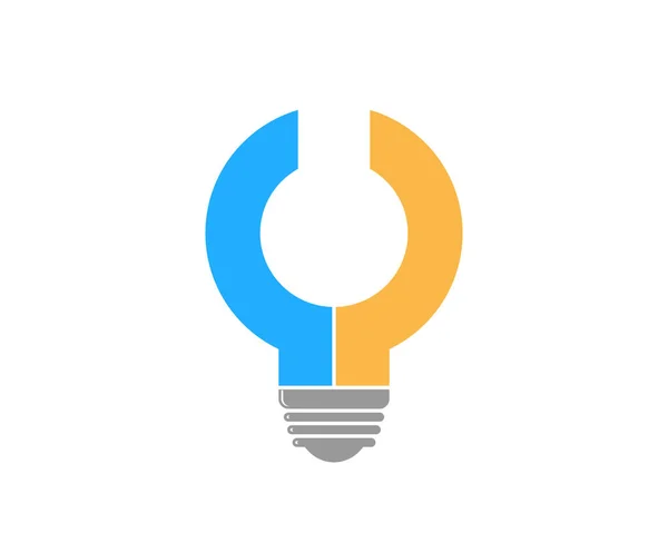 Main Robot Avec Logo Forme Ampoule — Image vectorielle