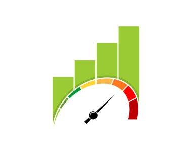 Üzerinde grafik büyümesi olan hız göstergesi